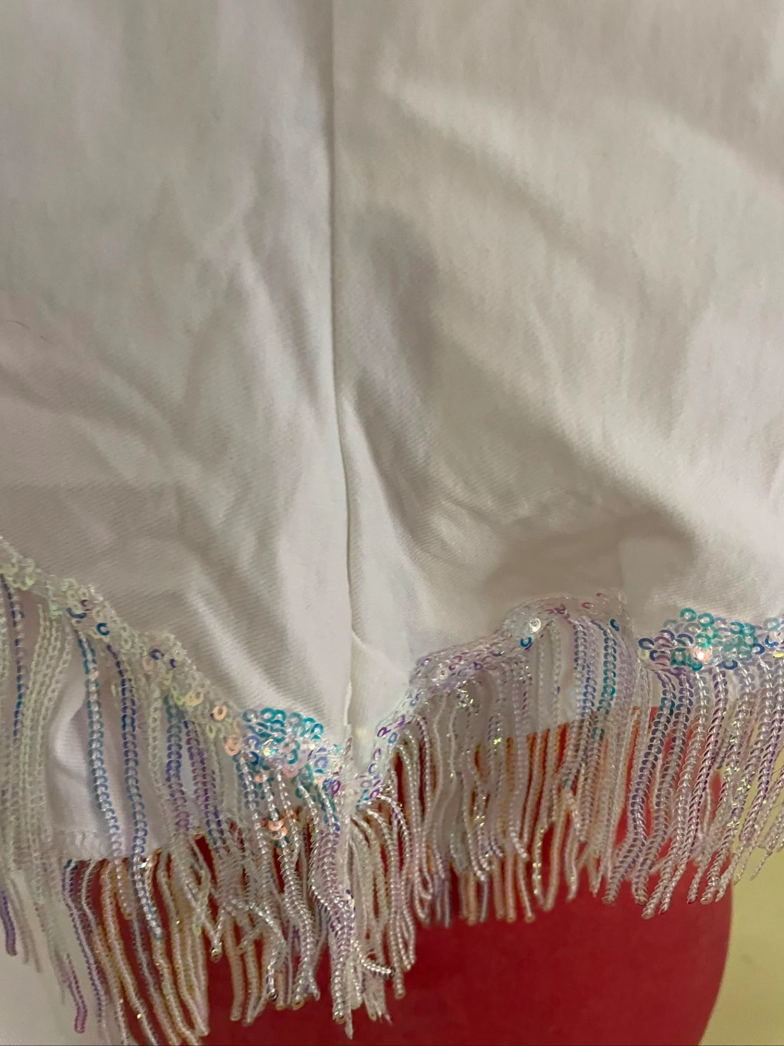 Short Branco com Franja Holográfica Brilhante  – photo 2